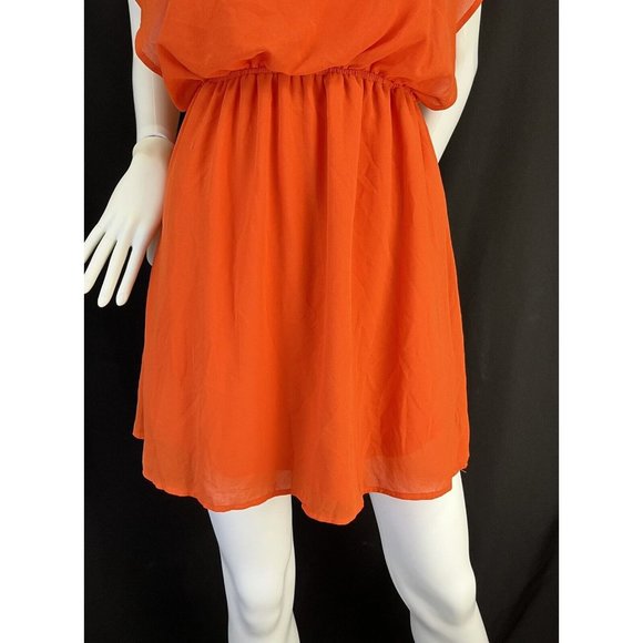 womens summer dress, size small by CHARMING CHARLIE, orange/gold, mini - Picture 3 of 12